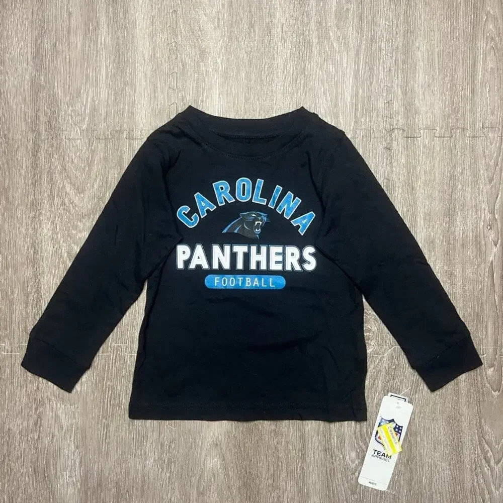 NWT NFL Carolina Panthers Kids Toddler 3T Long‎ Sleeve Graphic T-Shirt Black
